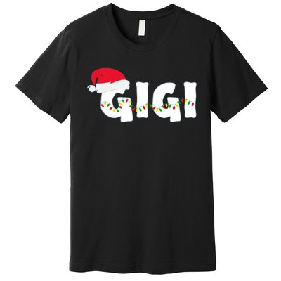 Gigi Christmas Pajama Family Matching Santa Hat Gift Premium T-Shirt