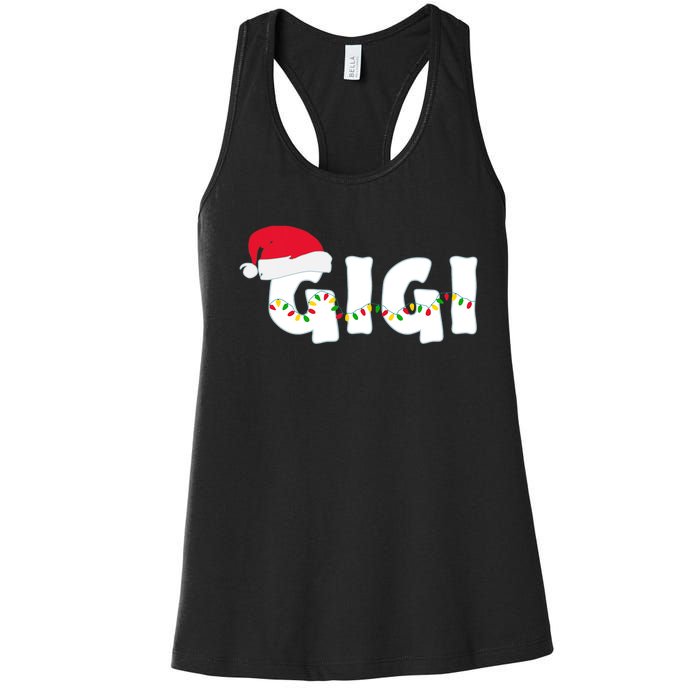 Gigi Christmas Pajama Family Matching Santa Hat Gift Women's Racerback Tank