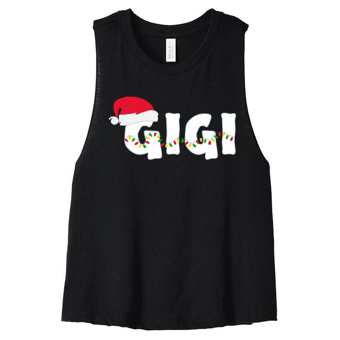 Gigi Christmas Pajama Family Matching Santa Hat Gift Women's Racerback Cropped Tank