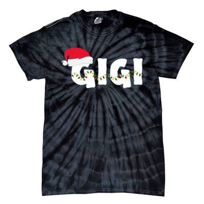 Gigi Christmas Pajama Family Matching Santa Hat Gift Tie-Dye T-Shirt