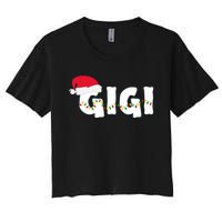 Gigi Christmas Pajama Family Matching Santa Hat Gift Women's Crop Top Tee