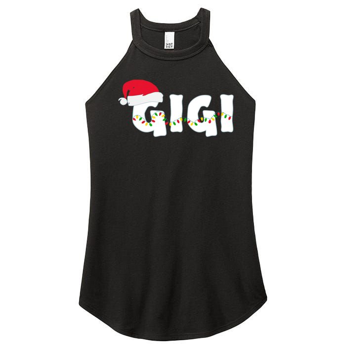 Gigi Christmas Pajama Family Matching Santa Hat Gift Women's Perfect Tri Rocker Tank