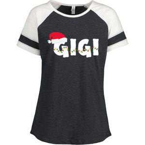 Gigi Christmas Pajama Family Matching Santa Hat Gift Enza Ladies Jersey Colorblock Tee