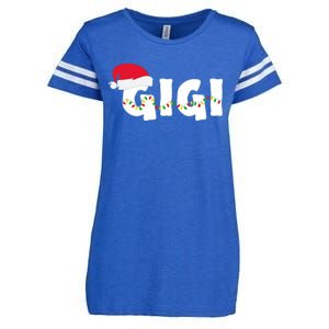 Gigi Christmas Pajama Family Matching Santa Hat Gift Enza Ladies Jersey Football T-Shirt