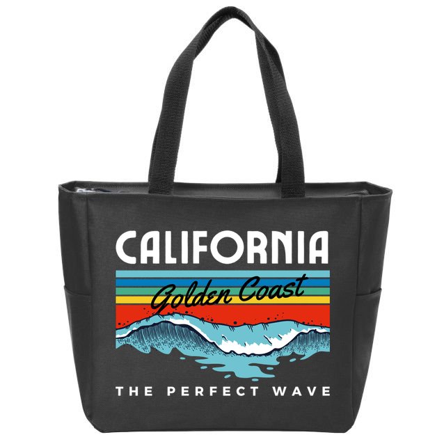 Golden Coast Perfect Wave California Zip Tote Bag