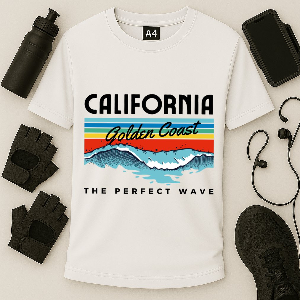 Golden Coast Perfect Wave California Cooling Performance Crew T-Shirt