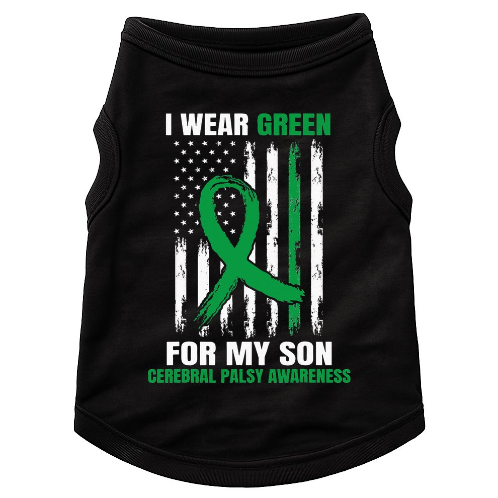 Green Cerebral Palsy Awareness American Flag Cp Doggie Tank