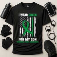 Green Cerebral Palsy Awareness American Flag Cp Cooling Performance Crew T-Shirt