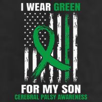 Green Cerebral Palsy Awareness American Flag Cp 25L Jumbo Tote