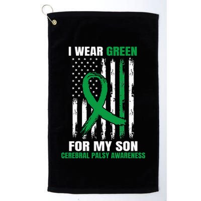 Green Cerebral Palsy Awareness American Flag Cp Golf Towel