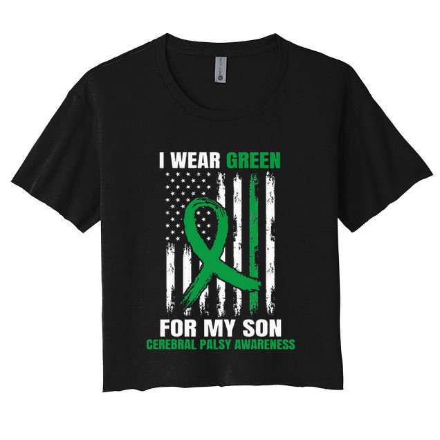 Green Cerebral Palsy Awareness American Flag Cp Crop Top
