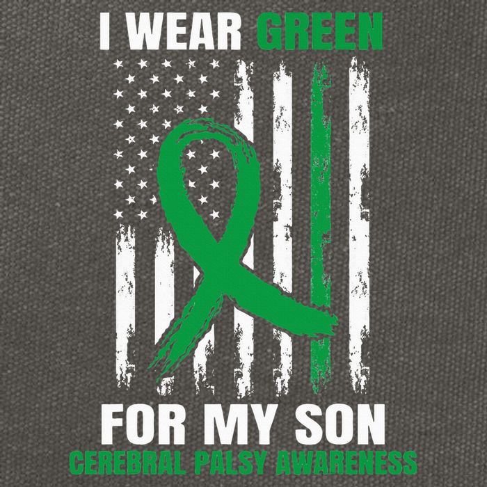 Green Cerebral Palsy Awareness American Flag Cp Cotton Canvas Backpack