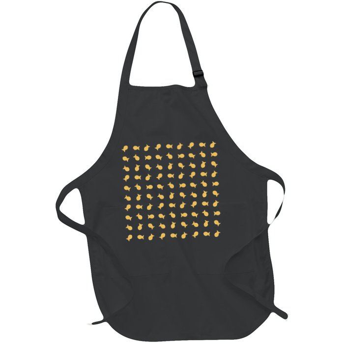 Goldfish Crackers Pattern Funny Goldfish Cracker Full-Length Apron With Pockets
