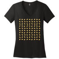 Goldfish Crackers Pattern Funny Goldfish Cracker Women's V-Neck T-Shirt