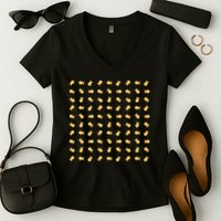 Goldfish Crackers Pattern Funny Goldfish Cracker Women's V-Neck T-Shirt