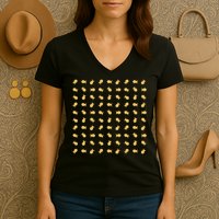 Goldfish Crackers Pattern Funny Goldfish Cracker Women's V-Neck T-Shirt