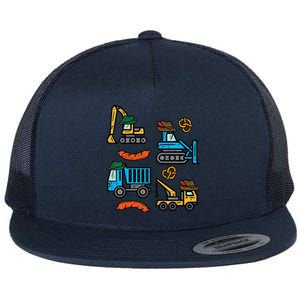 German Construction Pretzel Sausage Oktoberfest Flat Bill Trucker Hat