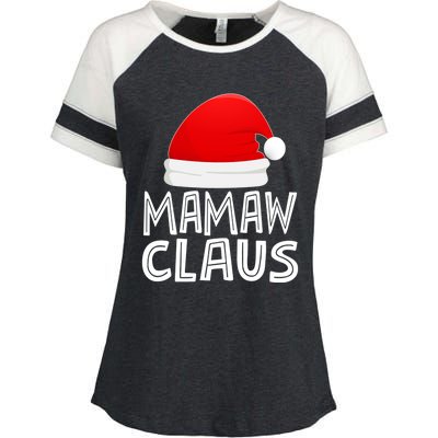 Grandma Christmas Pajamas Santa Claus Gift Mamaw Claus Gift Enza Ladies Jersey Colorblock Tee