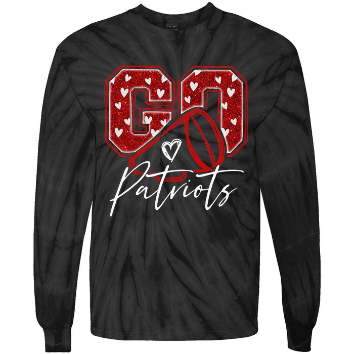 Go Cheer Patriots Design Tie-Dye Long Sleeve Shirt