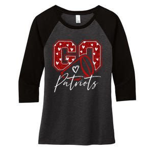 Go Cheer Patriots Design Women's Tri-Blend 3/4-Sleeve Raglan Shirt