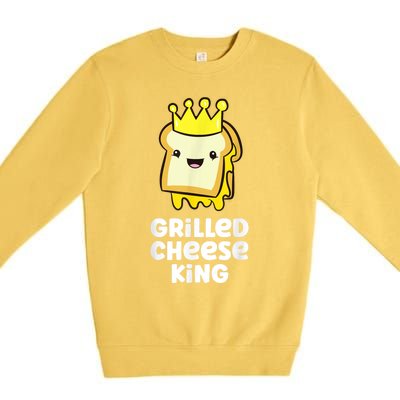 Grilled Cheese Partner Outfit Grilled Cheese King Premium Crewneck Sweatshirt