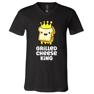 Grilled Cheese Partner Outfit Grilled Cheese King V-Neck T-Shirt