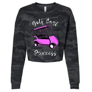 Golf Cart Princess Golfing Girl Golf Sport Lover Golfer Cropped Pullover Crew