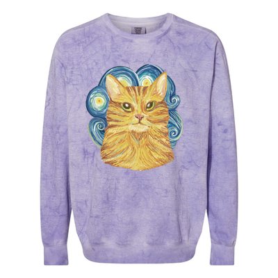 Golden Cat Post Impressionism Colorblast Crewneck Sweatshirt