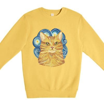 Golden Cat Post Impressionism Premium Crewneck Sweatshirt