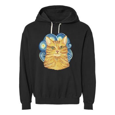 Golden Cat Post Impressionism Garment-Dyed Fleece Hoodie