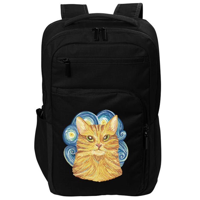 Golden Cat Post Impressionism Impact Tech Backpack