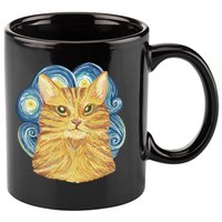 Golden Cat Post Impressionism 11oz C Handle Ceramic Mug