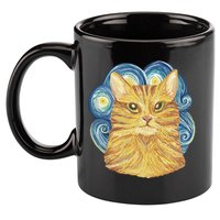 Golden Cat Post Impressionism 11oz C Handle Ceramic Mug