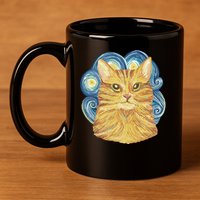 Golden Cat Post Impressionism 11oz C Handle Ceramic Mug