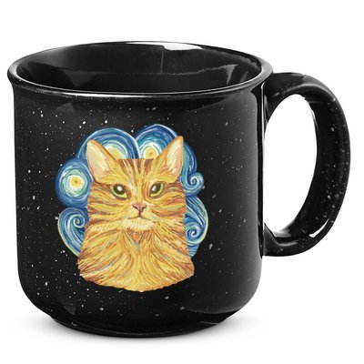 Golden Cat Post Impressionism 15oz Campfire Ceramic Mug