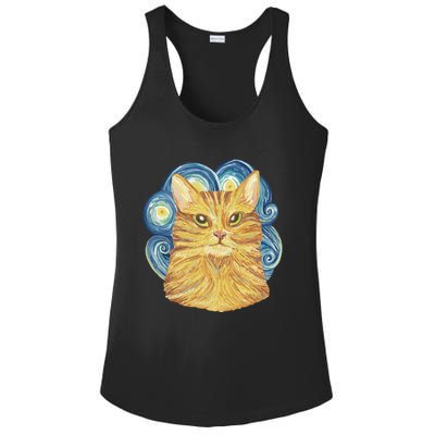 Golden Cat Post Impressionism Ladies PosiCharge Competitor Racerback Tank