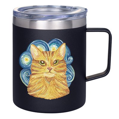 Golden Cat Post Impressionism 12oz Stainless Steel Coffee Mug