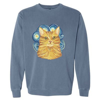 Golden Cat Post Impressionism Garment-Dyed Sweatshirt