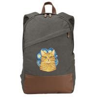 Golden Cat Post Impressionism Cotton Canvas Backpack