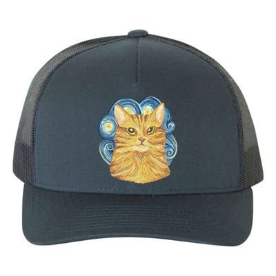 Golden Cat Post Impressionism Yupoong Adult 5-Panel Trucker Hat