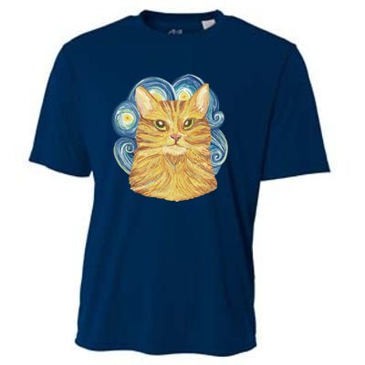 Golden Cat Post Impressionism Cooling Performance Crew T-Shirt