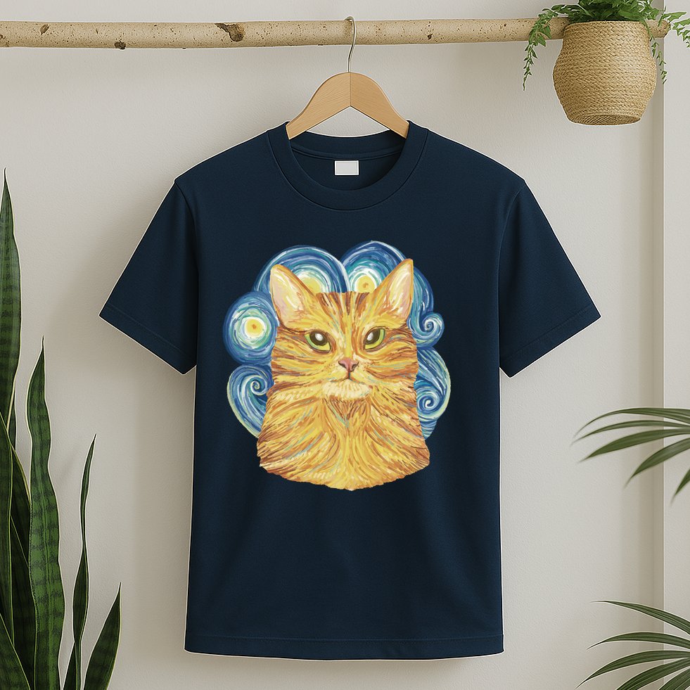 Golden Cat Post Impressionism T-Shirt