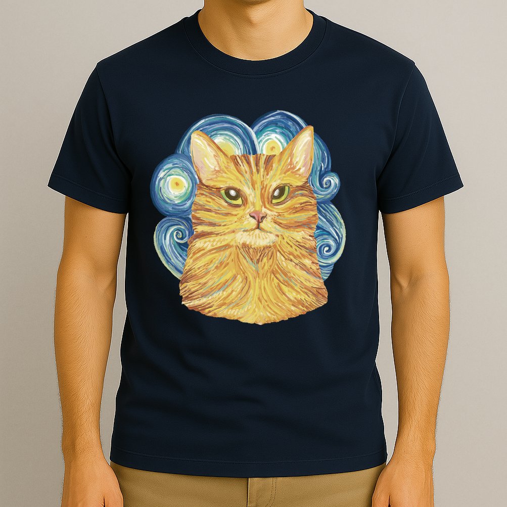 Golden Cat Post Impressionism T-Shirt