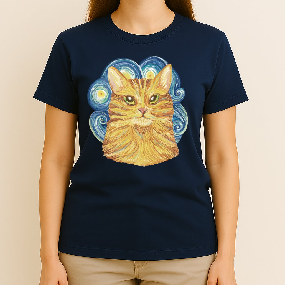 Golden Cat Post Impressionism T-Shirt
