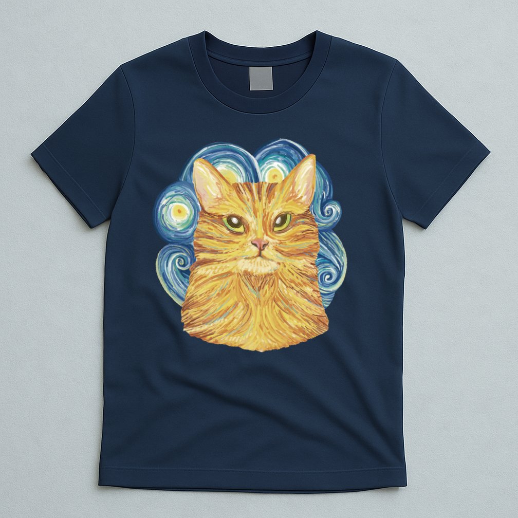 Golden Cat Post Impressionism T-Shirt