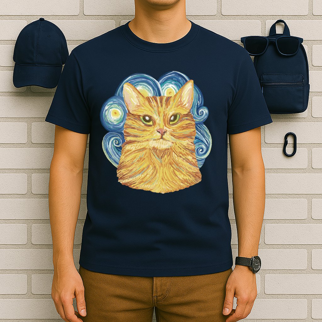 Golden Cat Post Impressionism T-Shirt