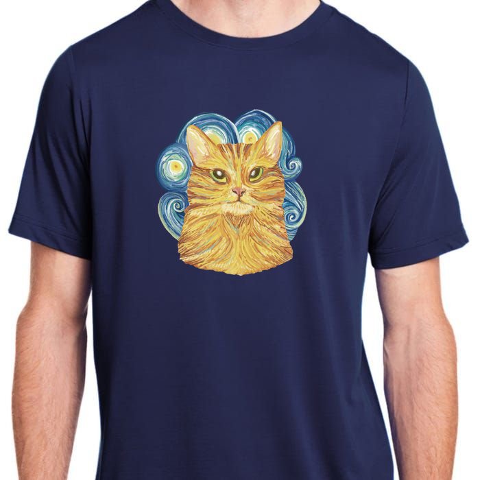 Golden Cat Post Impressionism Adult ChromaSoft Performance T-Shirt