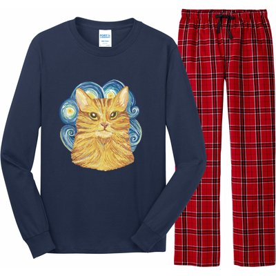 Golden Cat Post Impressionism Long Sleeve Pajama Set