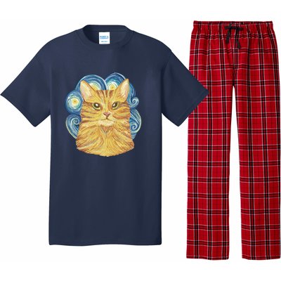 Golden Cat Post Impressionism Pajama Set