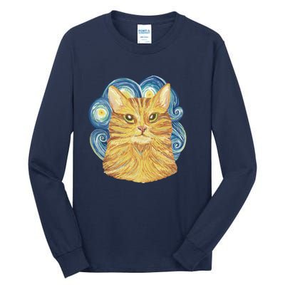 Golden Cat Post Impressionism Tall Long Sleeve T-Shirt